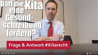 Kitarecht Folge 182 Kann ein KitaTräger ein GesundAttest einfordern [upl. by Garling749]