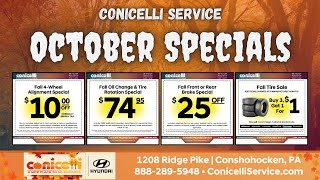 🚨 Buy 3 Tires Get the 4th for JUST 1 🍂 Fantastic October Specials at Conicelli Hyundai [upl. by Eekorehc668]