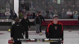 2018 Wisconsin State High School Curling Championships  Wausau East vs Marshfield Boys [upl. by Pryce235]