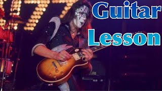 Cold Gin  KISS Guitar lesson  Lead [upl. by Repip]