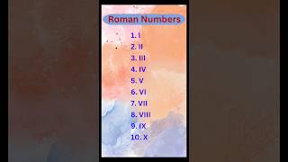 Roman numerals  Roman numbers  1 to 10 Roman Numbers  1 से 10 रोमन संख्या romannumerals shorts [upl. by Sanburn985]