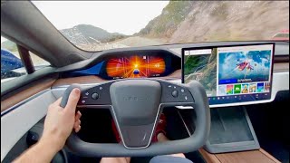 Tesla Model S Plaid POV Drive Review 060mph 19s [upl. by Melesa442]