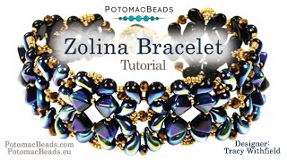 Zolina Bracelet DIY Jewelry Making Tutorial by PotomacBeads [upl. by Yeltrab]