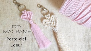 DIY MACRAME  Porte clef en forme de Coeur [upl. by Davy]