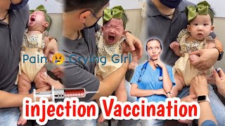 Doctor Giving Injections To Baby Crying  After 1 year Children Vaccination [upl. by Akinnej]