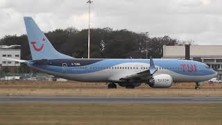 TUI B7378MAX LANDING  DONCASTER AIRPORT UK pilot aviation Savedsa boeing dsa [upl. by Hahseram]