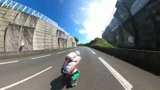 Longboard Skate La Reunion  Tuck 70 kmh  SaintJoseph [upl. by Eelirak]