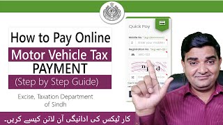 How I Paid My Car Tax in Excise and Taxation Sindh Online  Online Motor Vehicle Tax Payment Sindh [upl. by Gollin915]