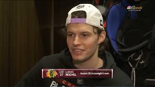 Lukas Reichel PostGame Interview  San Jose Sharks vs Chicago Blackhawks [upl. by Llenyl]