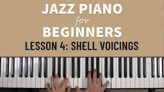 Jazz Piano for Beginners Shell Voicings Lesson 4 [upl. by Ylatfen]