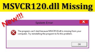 How To Fix MSVCR120dll Is Missing Your Computer Windows 1087  The Program Cant Start [upl. by Animsay991]