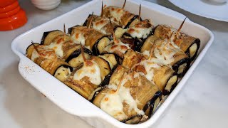 Involtini di melanzane al forno Deliziosa ricetta di melanzane al forno asmr [upl. by Elocon736]