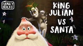 King Julian Vs Santa Claus  Merry Madagascar 2009  Family Flicks [upl. by Meensat]