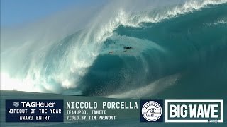 Niccolo Porcella at Teahupoo 2  2016 TAG Heuer Wipeout Entry  WSL Big Wave Awards [upl. by Langdon]