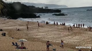 1 visitor dead 2 injured after being swept into ocean by large surf on Oahu’s North Shore [upl. by Wally255]