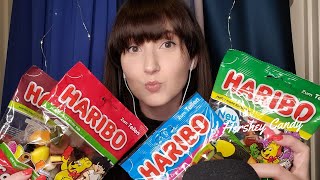 ASMR Eating  Trying Haribo Gummies From Germany  Whispered [upl. by Euqinoj953]