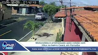 Motociclista é arremessado após colisão com Hilux no bairro Ceará em Parnaíba [upl. by Blank577]