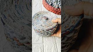 DIY newspaper craft  newspaper craft ideas💡newspapercraft youtubeshorts papercraft paperweaving [upl. by Noned]