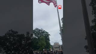 UNC Students ReRaise American Flag During Tense Moment At Campus Protest [upl. by Tut]