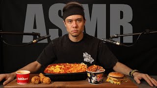 Competitive Eater trys ASMR Fire Noodles Fried Chicken Pork Rinds ect [upl. by Gilburt]