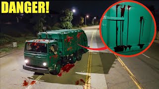 IF YOU SEE BLOOD ON A GARBAGE TRUCK CALL FOR HELP FAST we got TRAPPED [upl. by Ojibbob]