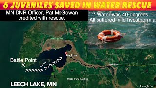 Six Juveniles Saved In Rescue From Cold Waters Of Leech Lake Minnesota [upl. by Idid]