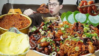 오동통 쫄깃하고 🔥매운 쭈꾸미에 쫄면사리듬뿍넣고 볶음밥까지 반주 먹방 SPICY WEBFOOT OCTOPUS MUKBANG [upl. by Zsolway]