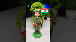 Diy Indian Army Soldier Making 🪖 Independence day Special 🇮🇳🇮🇳 Jai Hind ❤️ shorts short [upl. by Nyllewell307]