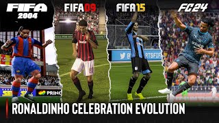 Ronaldinho Celebration Evolution In FIFA  2004  2024 [upl. by Inahs]