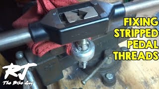 Repairing Stripped Crank Arm Pedal Threads [upl. by Aelam]