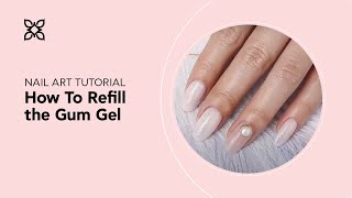 BLUESKY Nail Design Tutorial  How To Refill the Gum Gel [upl. by Uyekawa]