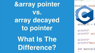 array vs amparray Pointers Difference Explained  C Programming Tutorial [upl. by Enrika]