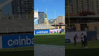 Toronto Argonauts pregame warm up with kicker Lirim Hajrullahu chrispomay torontoargonauts [upl. by Chute]