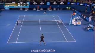 DjokovicWawrinka 32 Match Point Australian Open 2013 Amazing [upl. by Nalhsa]