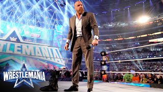 Triple H leaves his boots in the ring WrestleMania 38 WWE Network Exclusive [upl. by Maddi]