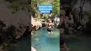 nothing beats a good swimming hole swim cliffjump morocco akchour waterfall swimming [upl. by Nnewg287]