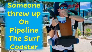 Someone threw up on the Pipeline The Surf Coaster  Seaworld Orlando [upl. by Kwapong]