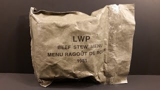 1981 Canadian LWP Lightweight Patrol Ration Vintage MRE Review Meal Ready to Eat Taste Test [upl. by Nalepka619]