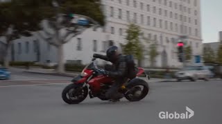 Ducati Hypermotard vs Police S W A T 1x1 serie scene [upl. by Airtemak]