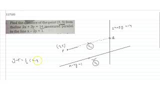 Find the distance of the point 3 5 from the line 2x  3y  14 measured parallel to the [upl. by Mohamed]