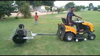 lawncare Tow behind Drum Aerator attachment for Lawntractor mower [upl. by Aranat]