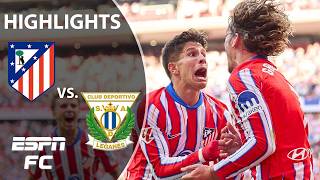 🚨 COMEBACK WIN 🚨 Atletico Madrid vs Leganes  LALIGA Highlights  ESPN FC [upl. by Tenahs]