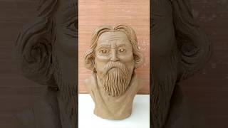 Rabindranath Tagore idol making ll how to make rabindranath tagore shorts short [upl. by Enneirda893]