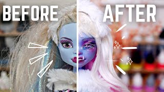 ✨REVAMPING OLD DOLLS✨  ABBEY BOMBINABLE MONSTER HIGH  Doll repaint relaxing  etellan [upl. by Timms]