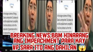 BBM NATAKOT HINARANG ANG IMPEACHMENT KAY VP SARA  vpsara saraduterte bbm [upl. by Sholeen29]