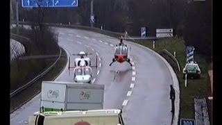 MVA  Unfall POLIZEIHUBSCHRAUEBR BEHINDERT RETTUNGSHUBSCHRAUBER 1992 [upl. by Tammara]