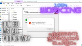 How To Fix Fitgirl Installation Issue Malayalam [upl. by Lehpar]