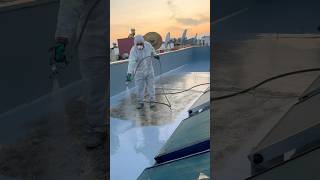 Polyurethane Coating epoxy on roof painting work alshaheentech [upl. by Fadden856]