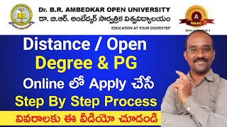 Dr BR Ambedkar Open Degree amp PG admission Online 202425  BRAOU Admissions  Certificate Course [upl. by Alfred]