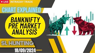 PRE MARKET ANALYSIS FOR BANKNIFTY AND NIFTY  18TH SEPT 2024  SL HUNTER [upl. by Johansen]